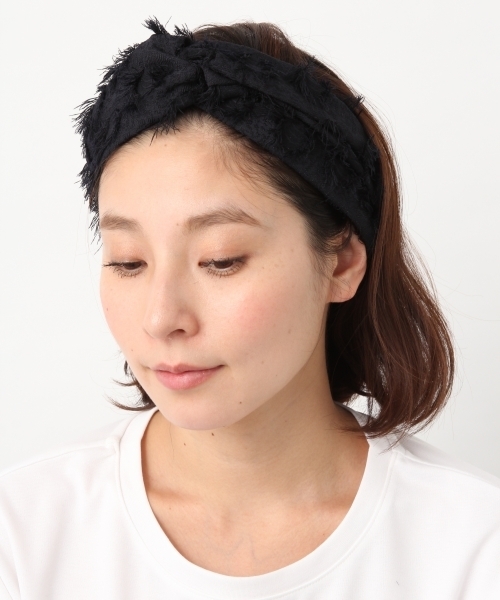 LEPSIM（レプシィム）の「カットジャガードヘアターバン　784474（ヘアバンド・レディース・ネイビー/マスタード/ライトパープル・ONE SIZE）」の2枚目の写真