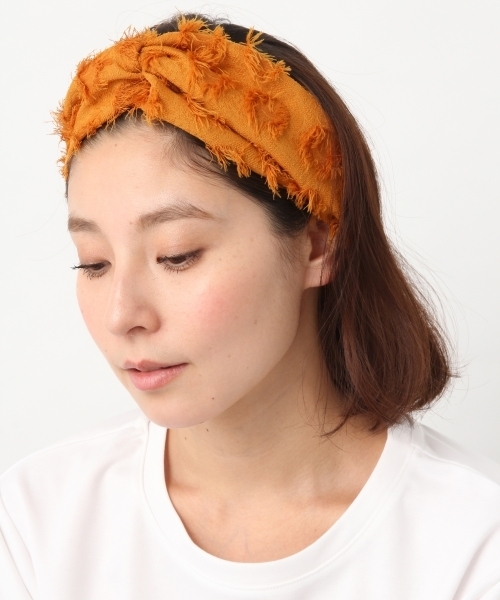 LEPSIM（レプシィム）の「カットジャガードヘアターバン　784474（ヘアバンド・レディース・ネイビー/マスタード/ライトパープル・ONE SIZE）」の3枚目の写真