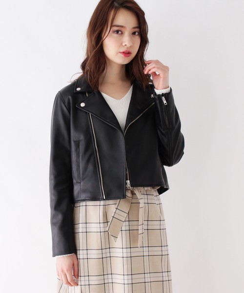 Opaque Clip オペークドットクリップ の シンセティックレザーライダースジャケット ライダースジャケット Wear