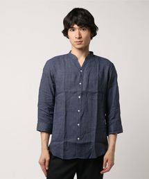 SC: COOLMAX(R) リネン スキッパー バンドカラー 7スリーブシャツ□