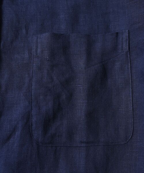 SHIPS（シップス）の「SC: COOLMAX(R) リネン スキッパー バンドカラー 7スリーブシャツ□（シャツ/ブラウス・メンズ・ホワイト/ライトブルー/ネイビー/オレンジ/グリーン/スカイブルー・LARGE/MEDIUM/SMALL/X-LARGE）」の15枚目の写真