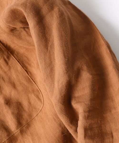 SHIPS（シップス）の「SC: COOLMAX(R) リネン スキッパー バンドカラー 7スリーブシャツ□（シャツ/ブラウス・メンズ・ホワイト/ライトブルー/ネイビー/オレンジ/グリーン/スカイブルー・LARGE/MEDIUM/SMALL/X-LARGE）」の14枚目の写真