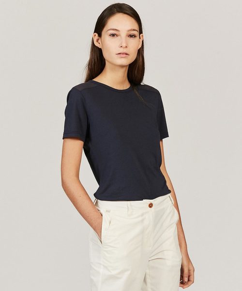 AIGLE（エーグル）の「ミックスティ（Tシャツ/カットソー・レディース・ダークネイビー/ホワイト/イエロー/マジェンタ・LARGE/MEDIUM/SMALL）」の2枚目の写真