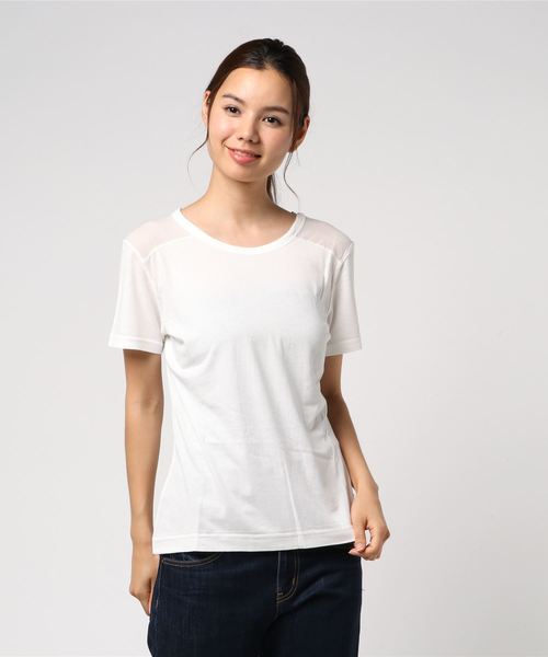 AIGLE（エーグル）の「ミックスティ（Tシャツ/カットソー・レディース・ダークネイビー/ホワイト/イエロー/マジェンタ・LARGE/MEDIUM/SMALL）」の7枚目の写真