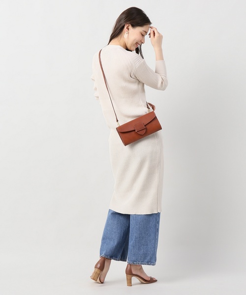 IENA（イエナ）の「ラミープレーティングロングカーディガン◆（カーディガン/ボレロ・レディース・ベージュ/ネイビー・FREE）」の6枚目の写真