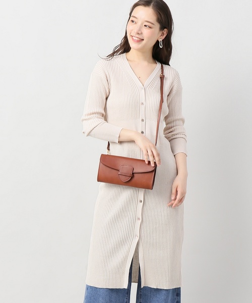 IENA（イエナ）の「ラミープレーティングロングカーディガン◆（カーディガン/ボレロ・レディース・ベージュ/ネイビー・FREE）」の13枚目の写真