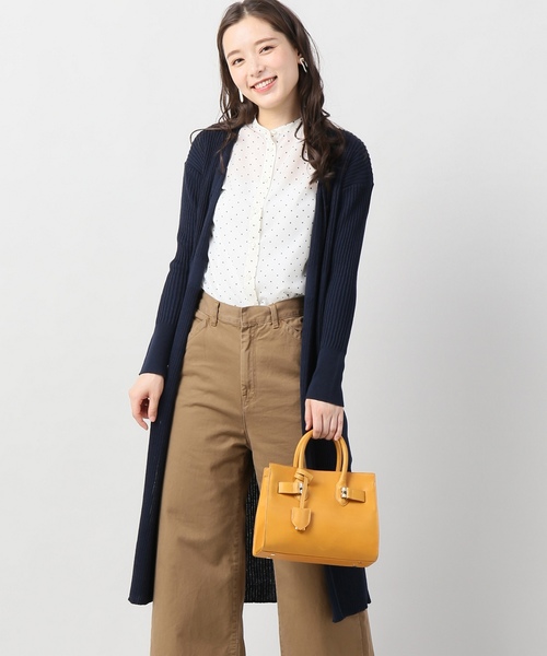 IENA（イエナ）の「ラミープレーティングロングカーディガン◆（カーディガン/ボレロ・レディース・ベージュ/ネイビー・FREE）」の14枚目の写真