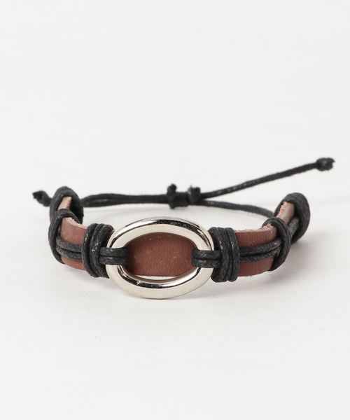 チャイハネ（チャイハネ）の「【チャイハネ】リングレザーMEN'Sブレスレット（ブレスレット・メンズ・ブラック/ダークブラウン/ベージュ/ブラウン・FREE）」の3枚目の写真