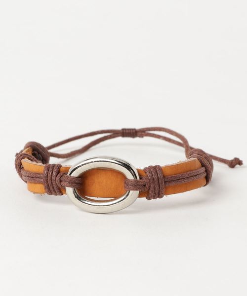 チャイハネ（チャイハネ）の「【チャイハネ】リングレザーMEN'Sブレスレット（ブレスレット・メンズ・ブラック/ダークブラウン/ベージュ/ブラウン・FREE）」の4枚目の写真