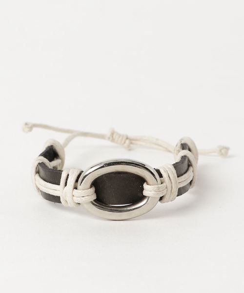 チャイハネ（チャイハネ）の「【チャイハネ】リングレザーMEN'Sブレスレット（ブレスレット・メンズ・ブラック/ダークブラウン/ベージュ/ブラウン・FREE）」の2枚目の写真