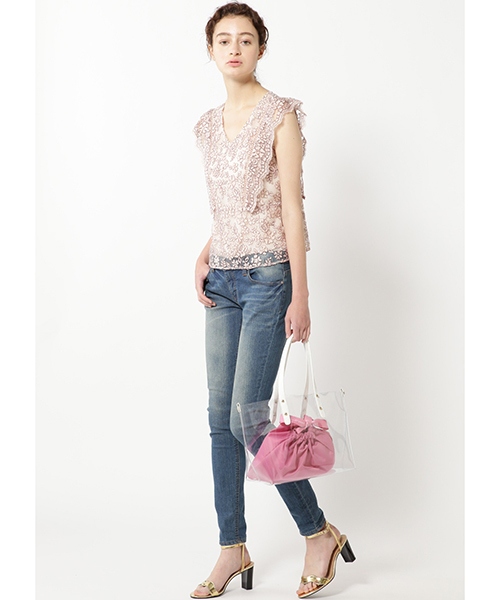 JILL STUART(ジルスチュアート)の「【WEB限定】クリアトートバッグ(トートバッグ・レディース・ブルー/ピンク・フリ-)」の6枚目の写真