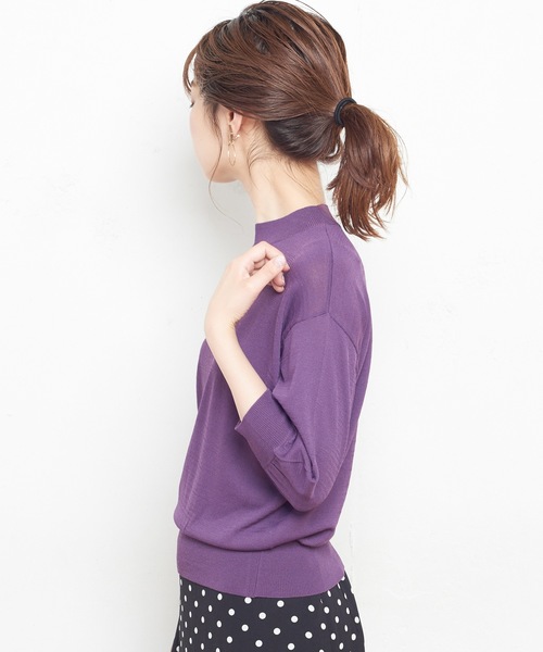 natural couture（ナチュラルクチュール）の「大人きれいめシンプルニット（ニット/セーター・レディース・ブラック/グリーン/パープル/キャメル・FREE）」の18枚目の写真