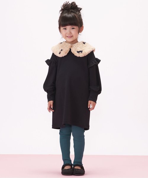 apres les cours（アプレレクール）の「メローリブレギンス 10分丈（レギンス/スパッツ・キッズ・ブラック/ピンク/グリーン・90/100/110/120/80/130）」の5枚目の写真