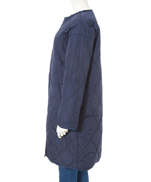 fifth（フィフス）の「ノーカラーキルティングコート（ノーカラージャケット・レディース・ブラック/ネイビー/グレー/カーキ/キャメル・SMALL/MEDIUM/LARGE）」の9枚目の写真