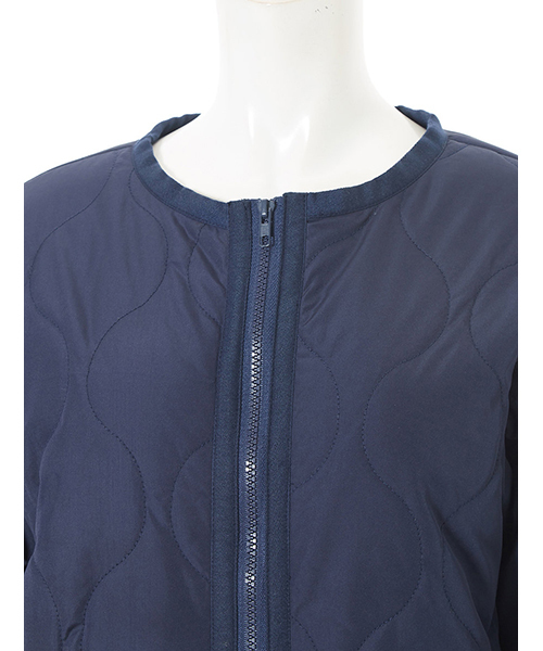 fifth（フィフス）の「ノーカラーキルティングコート（ノーカラージャケット・レディース・ブラック/ネイビー/グレー/カーキ/キャメル・SMALL/MEDIUM/LARGE）」の6枚目の写真