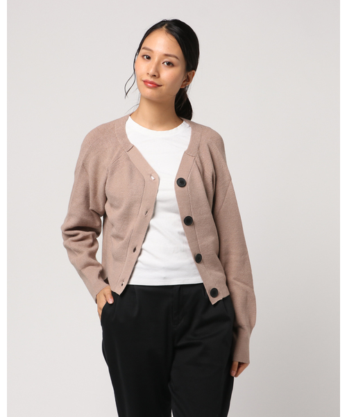 YECCA VECCA(イェッカヴェッカ)の「AS.片畦ドルマンカーディガン(カーディガン/ボレロ・レディース・ベージュ/パープル/ブラウン/グリーン・FREE)」の3枚目の写真