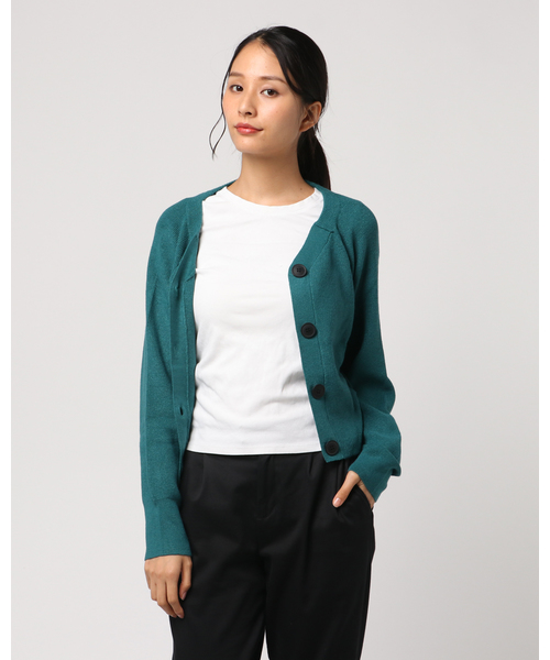 YECCA VECCA(イェッカヴェッカ)の「AS.片畦ドルマンカーディガン(カーディガン/ボレロ・レディース・ベージュ/パープル/ブラウン/グリーン・FREE)」の4枚目の写真