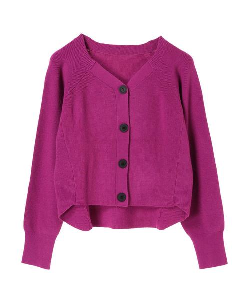 YECCA VECCA(イェッカヴェッカ)の「AS.片畦ドルマンカーディガン(カーディガン/ボレロ・レディース・ベージュ/パープル/ブラウン/グリーン・FREE)」の10枚目の写真