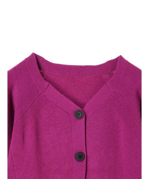 YECCA VECCA(イェッカヴェッカ)の「AS.片畦ドルマンカーディガン(カーディガン/ボレロ・レディース・ベージュ/パープル/ブラウン/グリーン・FREE)」の8枚目の写真