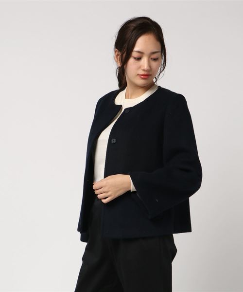 ketty(ケティ)の「ソフトビーバー襟取り外しショートコート(その他アウター・レディース・ベージュ/ネイビー・S/M/L)」の8枚目の写真