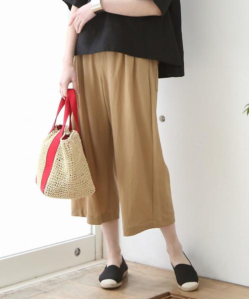 coen（コーエン）の「【ひんやり・接触冷感】イージー8分丈パンツ（その他パンツ・レディース・ネイビー/ベージュ/ブラウン・SMALL/MEDIUM/LARGE）」の2枚目の写真