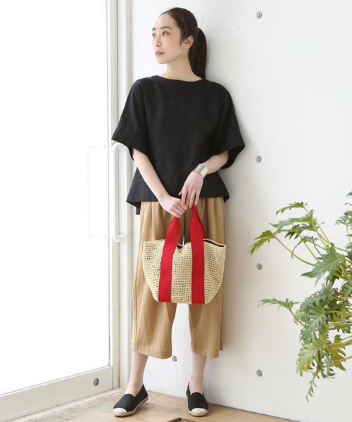 coen（コーエン）の「【ひんやり・接触冷感】イージー8分丈パンツ（その他パンツ・レディース・ネイビー/ベージュ/ブラウン・SMALL/MEDIUM/LARGE）」の5枚目の写真