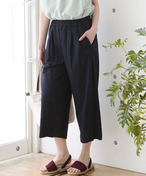 coen（コーエン）の「【ひんやり・接触冷感】イージー8分丈パンツ（その他パンツ・レディース・ネイビー/ベージュ/ブラウン・SMALL/MEDIUM/LARGE）」の6枚目の写真