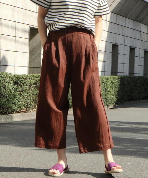 coen（コーエン）の「【ひんやり・接触冷感】イージー8分丈パンツ（その他パンツ・レディース・ネイビー/ベージュ/ブラウン・SMALL/MEDIUM/LARGE）」の9枚目の写真