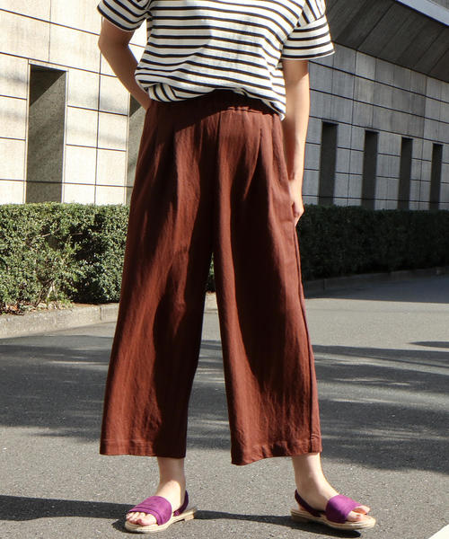 coen（コーエン）の「【ひんやり・接触冷感】イージー8分丈パンツ（その他パンツ・レディース・ネイビー/ベージュ/ブラウン・SMALL/MEDIUM/LARGE）」の10枚目の写真