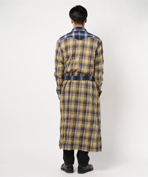 C DIEM(カルペディエム)の「C DIEM(カルペディエム)チェックコンビウエスタンキモノガウン(その他アウター・メンズ・イエロー系その他/ブラック系その他・LARGE/MEDIUM/SMALL)」の4枚目の写真