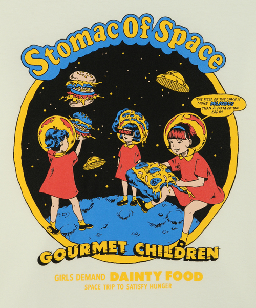 Candy Stripper(キャンディストリッパー)の「STOMAC OF SPACE BIG TEE(Tシャツ/カットソー・レディース・オフホワイト/ブラック/パープル/ミント・2)」の7枚目の写真