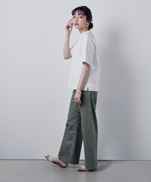 ZOZO（ゾゾ）の「ヘビーウェイトコットンクロップドTシャツ[WOMEN]（Tシャツ/カットソー・レディース・ホワイト×ネイビー/オフホワイト/ブラック/ホワイト×レッド/グレー/ホワイト×ブルー/ベージュ/ピンク・マルチサイズ）」の17枚目の写真