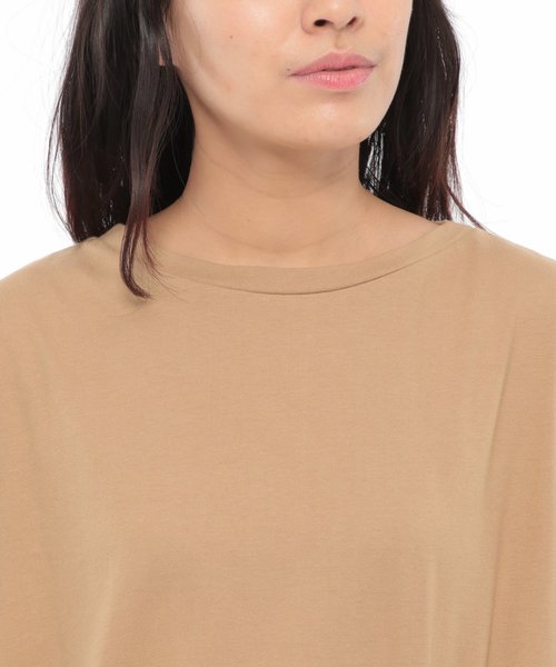 LAKOLE(ラコレ)の「フロントツイストTシャツワンピース / LAKOLE(ワンピース・レディース・ブラック/ピンク/ベージュ・MEDIUM/SMALL)」の10枚目の写真