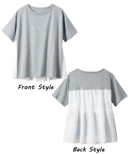 GeeRA(ジーラ)の「バックティアードプルオーバー(Tシャツ/カットソー・レディース・ネイビー/オフホワイト/グレー/ピンク・SMALL/LARGE/X-LARGE/MEDIUM)」の6枚目の写真
