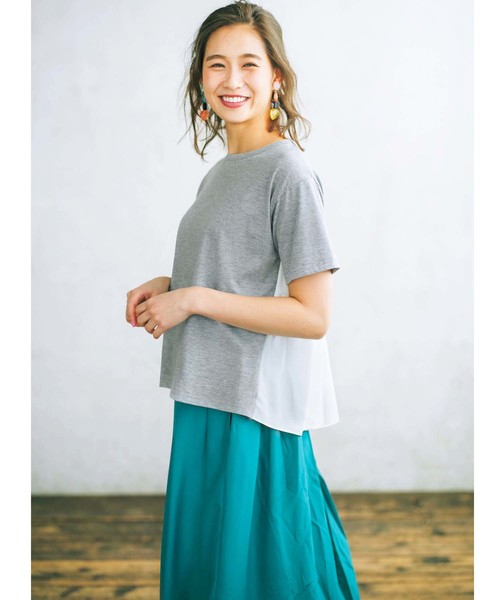 GeeRA(ジーラ)の「バックティアードプルオーバー(Tシャツ/カットソー・レディース・ネイビー/オフホワイト/グレー/ピンク・SMALL/LARGE/X-LARGE/MEDIUM)」の11枚目の写真