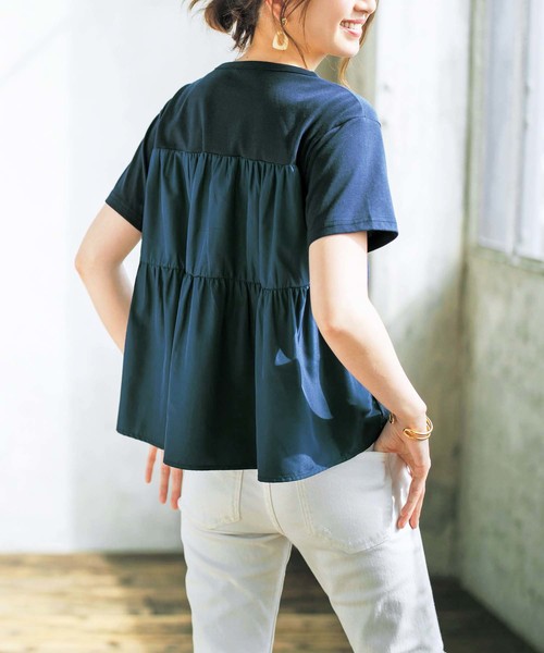 GeeRA(ジーラ)の「バックティアードプルオーバー(Tシャツ/カットソー・レディース・ネイビー/オフホワイト/グレー/ピンク・SMALL/LARGE/X-LARGE/MEDIUM)」の12枚目の写真