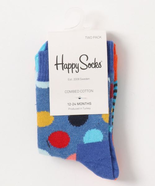 Happy Socks(ハッピーソックス)の「【66】【HAPPY SOCKS】KIDS 2PAC(ソックス/靴下・キッズ・オフホワイト/チャコールグレー/グリーン/サックスブルー/オレンジ/ブラック/ネイビー・MEDIUM/LARGE/X-LARGE/SMALL/X-SMALL)」の5枚目の写真