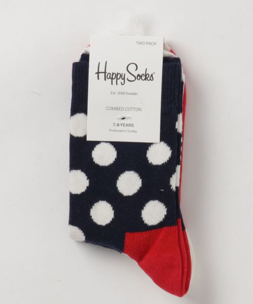 Happy Socks(ハッピーソックス)の「【66】【HAPPY SOCKS】KIDS 2PAC(ソックス/靴下・キッズ・オフホワイト/チャコールグレー/グリーン/サックスブルー/オレンジ/ブラック/ネイビー・MEDIUM/LARGE/X-LARGE/SMALL/X-SMALL)」の2枚目の写真