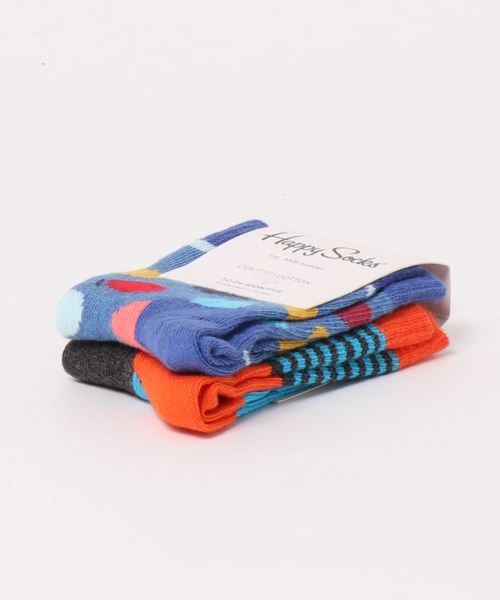 Happy Socks(ハッピーソックス)の「【66】【HAPPY SOCKS】KIDS 2PAC(ソックス/靴下・キッズ・オフホワイト/チャコールグレー/グリーン/サックスブルー/オレンジ/ブラック/ネイビー・MEDIUM/LARGE/X-LARGE/SMALL/X-SMALL)」の8枚目の写真