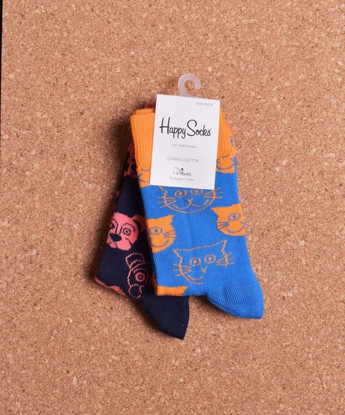 Happy Socks(ハッピーソックス)の「【66】【HAPPY SOCKS】KIDS 2PAC(ソックス/靴下・キッズ・オフホワイト/チャコールグレー/グリーン/サックスブルー/オレンジ/ブラック/ネイビー・MEDIUM/LARGE/X-LARGE/SMALL/X-SMALL)」の6枚目の写真