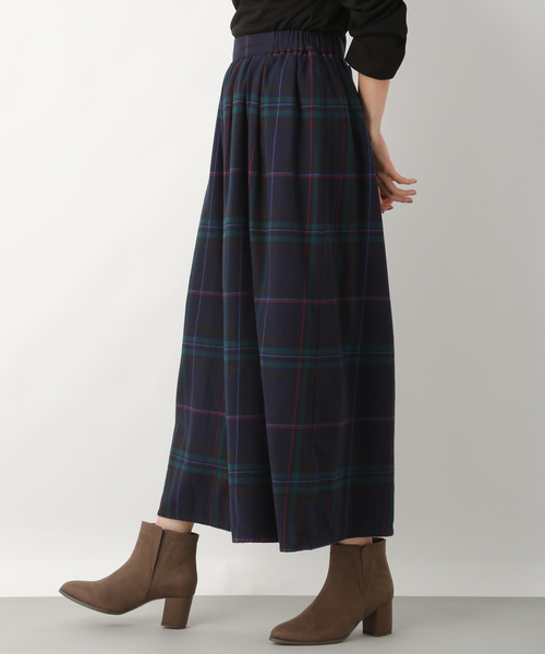 LEPSIM（レプシィム）の「★WEB限定アイテム★チェックマキシスカーチョ　852074（その他パンツ・レディース・ダークブラウン/ネイビー/ブラウン/ベージュ/ダークネイビー・MEDIUM/LARGE）」の4枚目の写真