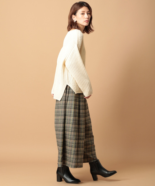 LEPSIM（レプシィム）の「★WEB限定アイテム★チェックマキシスカーチョ　852074（その他パンツ・レディース・ダークブラウン/ネイビー/ブラウン/ベージュ/ダークネイビー・MEDIUM/LARGE）」の8枚目の写真