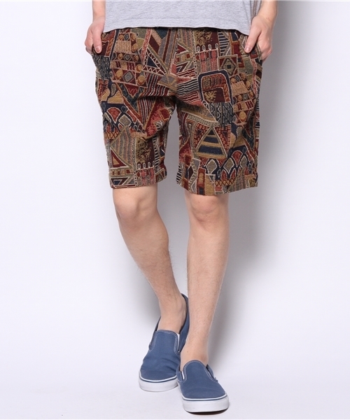 OUTLET（アウトレット）の「【Ciaopanic】ゴブランワークショーツ（その他パンツ・メンズ・ブラウン/レッド・SMALL/MEDIUM）」の2枚目の写真