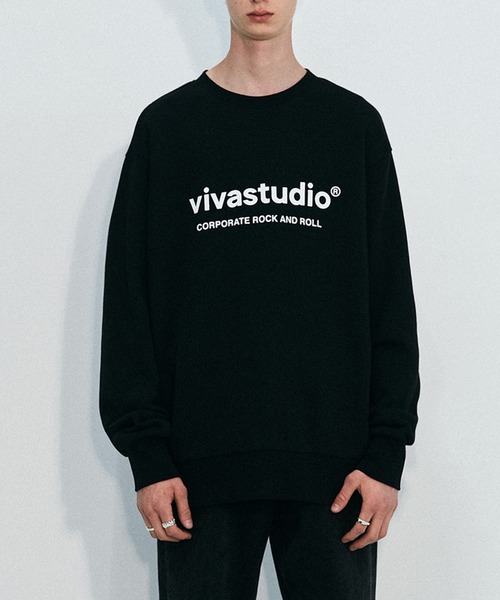 VIVASTUDIO（ビバスタジオ）の「BINAURAL CREWNECK（スウェット・メンズ・ブラック/ピンク/インディゴブルー/ライトグリーン/ミント/バイオレット/コバルトブルー・SMALL/MEDIUM/LARGE/X-LARGE）」の2枚目の写真