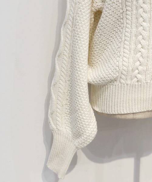 Banner Barrett（バナーバレット）の「ケーブルパフスリーブ ニットトップス（ニット/セーター・レディース・ベージュ/オフホワイト/ピンク・38）」の8枚目の写真