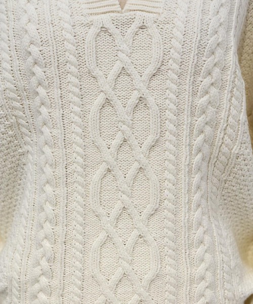 Banner Barrett（バナーバレット）の「ケーブルパフスリーブ ニットトップス（ニット/セーター・レディース・ベージュ/オフホワイト/ピンク・38）」の9枚目の写真
