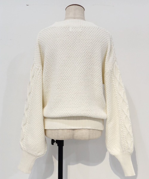 Banner Barrett（バナーバレット）の「ケーブルパフスリーブ ニットトップス（ニット/セーター・レディース・ベージュ/オフホワイト/ピンク・38）」の10枚目の写真