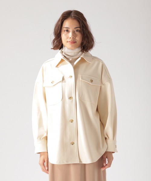 BAYFLOW(ベイフロー)の「カットソーカラーCPOジャケット(シャツ/ブラウス・レディース・ピンク/アイボリー/ブルー・FREE)」の13枚目の写真