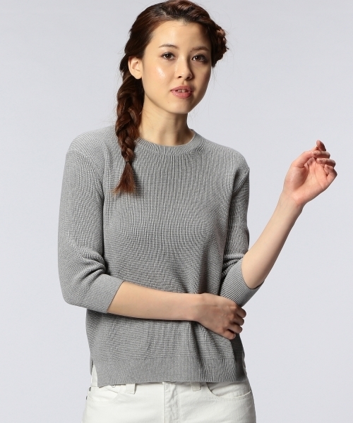 UNITED ARROWS（ユナイテッドアローズ）の「UAB HT-CO アゼ スリット ニット ◆（ニット/セーター・レディース・ブラック/グレー/ロイヤルブルー/ネイビー・フリー）」の2枚目の写真