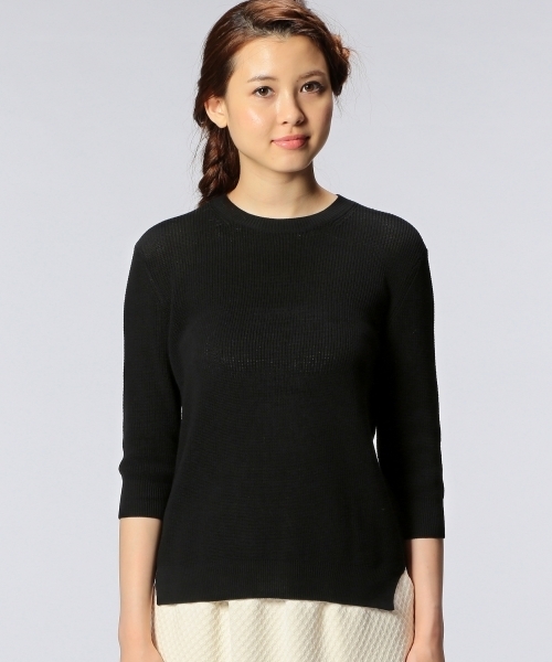 UNITED ARROWS（ユナイテッドアローズ）の「UAB HT-CO アゼ スリット ニット ◆（ニット/セーター・レディース・ブラック/グレー/ロイヤルブルー/ネイビー・フリー）」の5枚目の写真